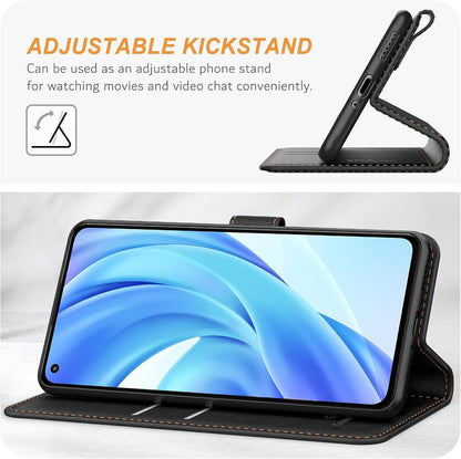 Ganbary Xiaomi Mi 11 Lite 4G 5G Handyhülle Schwarz Leder Tasche Flipcase mit Kartenschlitzen Magnetverschluss Standfunktion