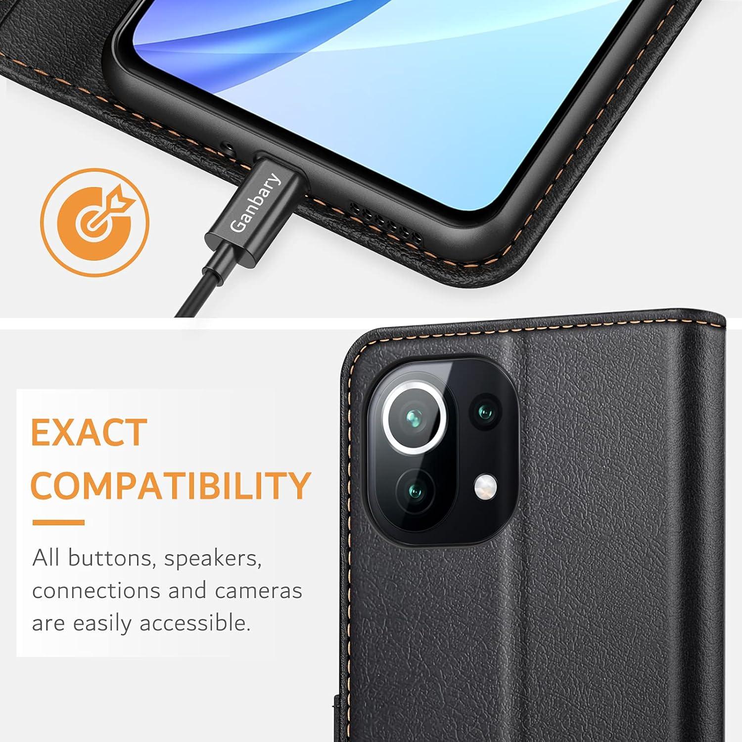 Handyhülle Xiaomi Mi 11 Lite 4G 5G Leder Flipcase Schwarz