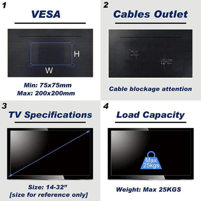 Wandhalterung Fernseher 32 Zoll VESA 200x200mm Neigbare TV Halterung