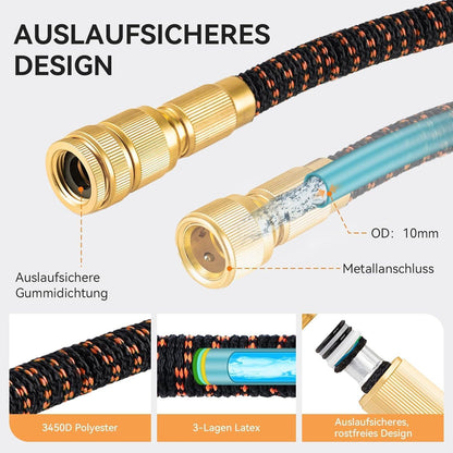 Flexibler Gartenschlauch 30m Latex Wasserschlauch 3/4 Zoll