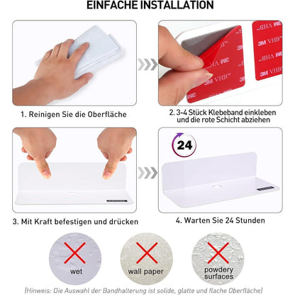 Wandregal Weiß 2er-Set Acryl Regal 22.9cm - Ohne