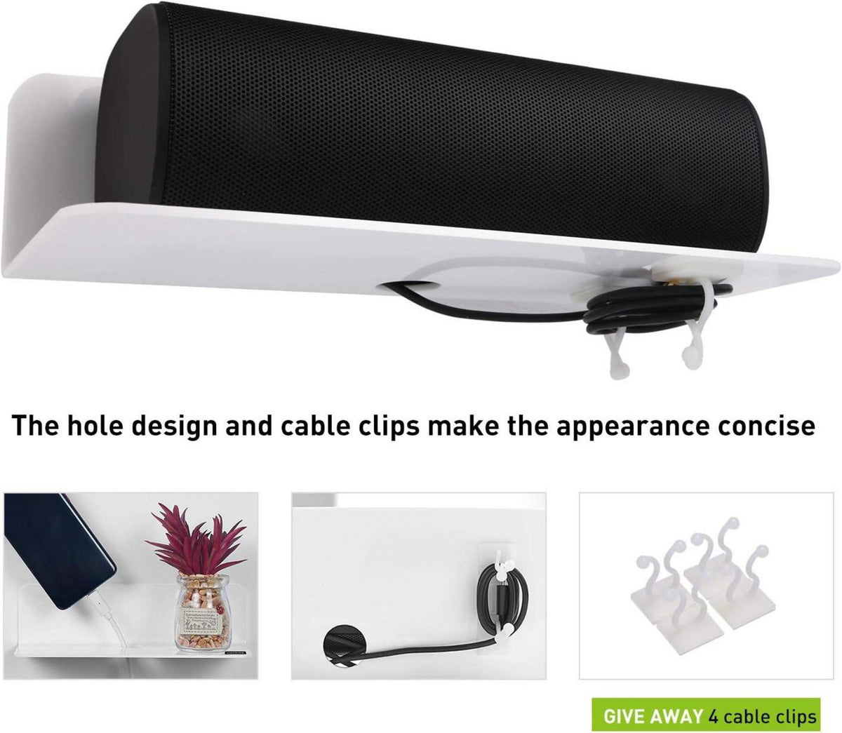 Wandregal Weiß OAPRIRE 2er Set Acryl 22.9cm für Schlafzimmer Küche Büro