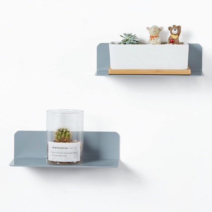 Acryl Wandregal Grau 2er Set mit Kabelclips, Bohrenfrei