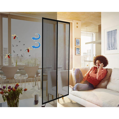 Fliegengitter Magnet Tür Insektenschutz Balkontür 90x230cm Schwarz