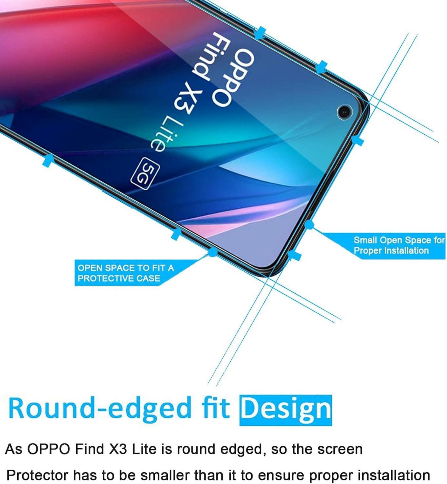 Panzer Schutz Glas für Oppo Find X3 Lite, 9H Härte, HD