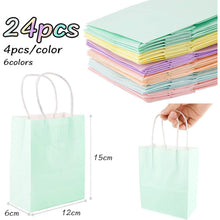 24 Stück Pastellfarbe Geschenktüten Papierbeutel 12x6x15cm