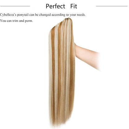 Zopf Haarteil Dunkelblond & Bleichblond – 55 cm Volumen