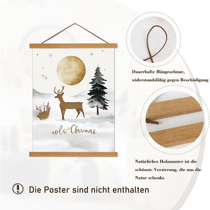 Magnetische Posterleiste aus Teakholz 42cm