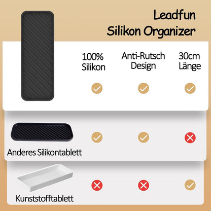 Spülbecken Organizer Silikon Schwammhalter 30x11cm Schwarz 2