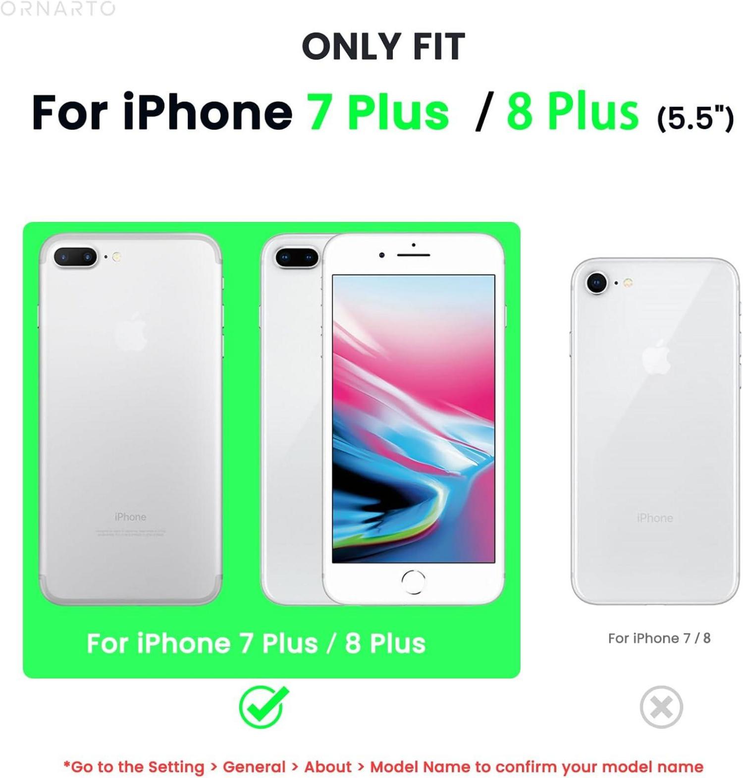 ORNARTO iPhone 8 Plus Silikon Hülle Ultra Dünn Voller Schutz