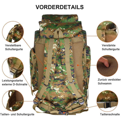 60-80L Wanderrucksack Jungle Camouflage | Wasserdicht | Herren & Damen