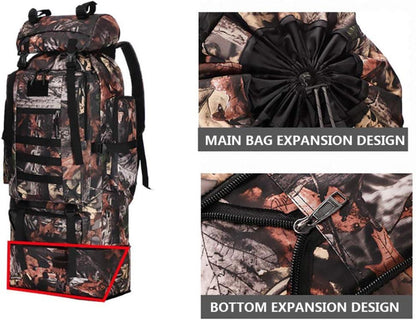 Kabxhueo 100L Trekkingrucksack Outdoor Rucksack Wasserdicht Molle Tactical Backpack
