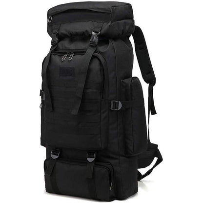 Großer Wanderrucksack 60-80L wasserdicht für Herren & Damen Schwarz