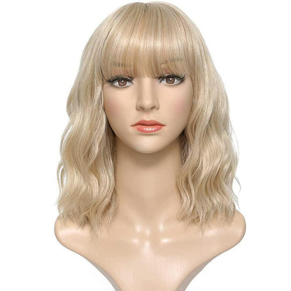 Blonde Bob Perücke mit Pony – Lockig & Natürlich für Damen