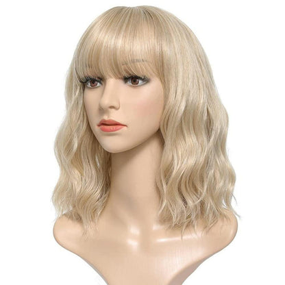 Blonde Bob Perücke mit Pony – Lockig & Natürlich für Damen