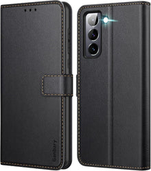 Handyhülle Samsung Galaxy S21 FE 5G Leder Tasche Schwarz