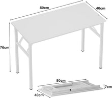 Kleiner Klapptisch 80x40cm Weiss Eckschreibtisch Bürotisch