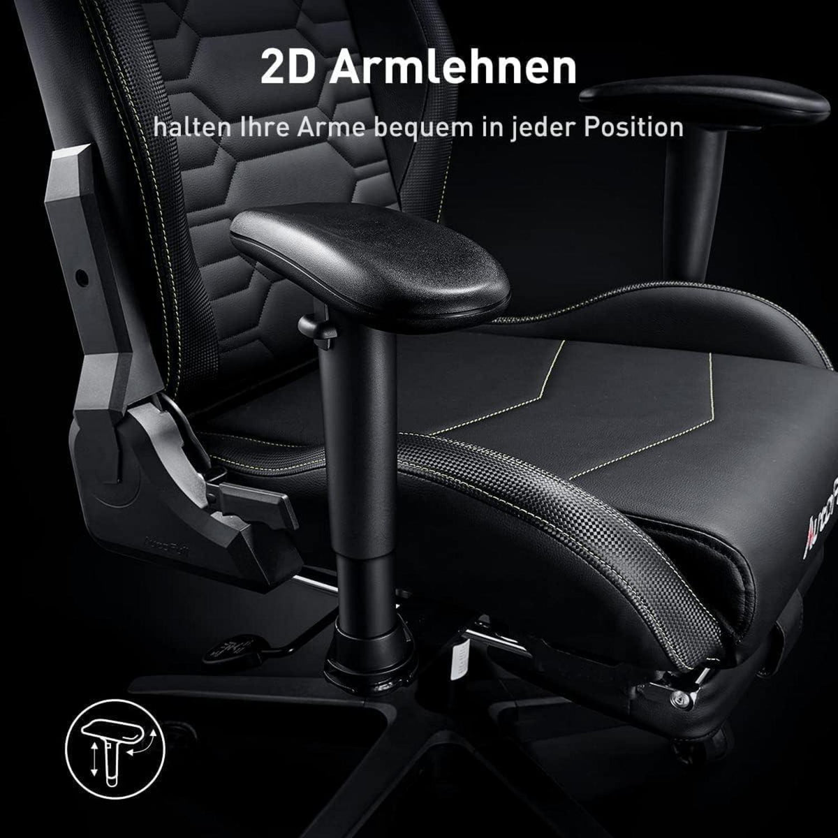 Ergonomischer Gaming Stuhl Lordosenstütze Höhenverstellbar Grau