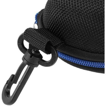 3er Set Brillenetui Hartschale mit Gürtelclip Schwarz Rot Blau