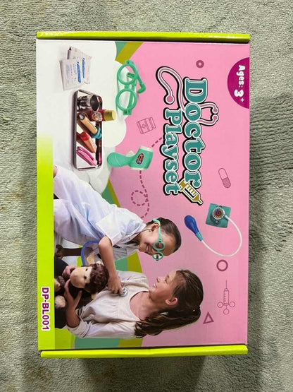 Kinder Arztkoffer Holz Spielzeug Set Stethoskop Thermometer Spritze ab 3 Jahren