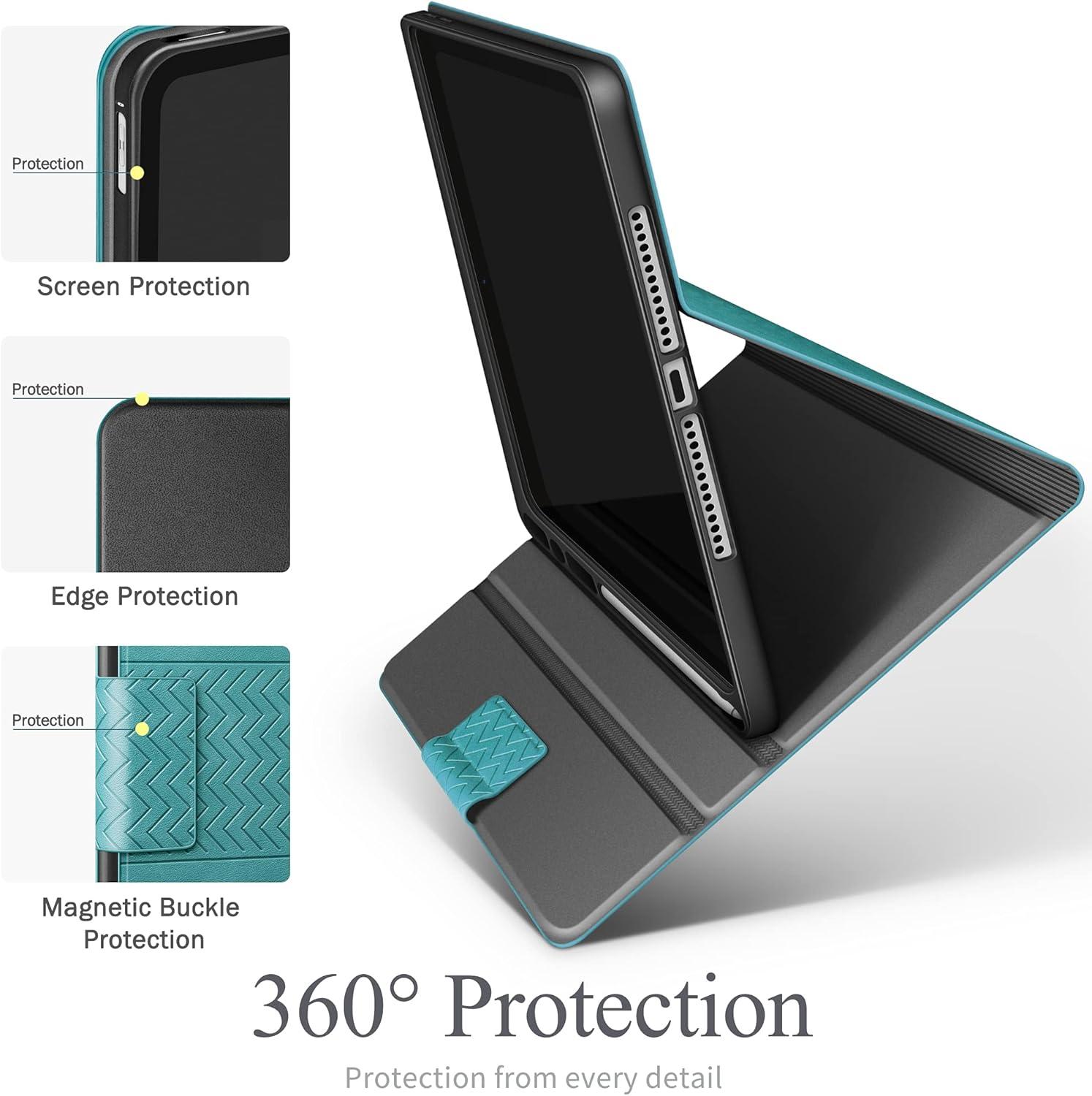 iPad 9.7 2018/2017 Pro Air 2/Air 1 Hülle Grün Magnetic Lederhülle