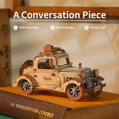 Holzpuzzle Modellbau Car Retro DIY Geschenk 164 Teile 1,5h