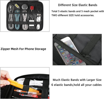 Kabel Organizer Tasche Elektronik Reise Wasserdicht Schwarz