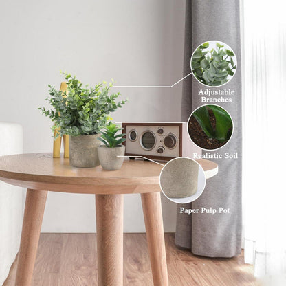 4er Set Künstliche Pflanzen Eukalyptus Sukkulenten mit