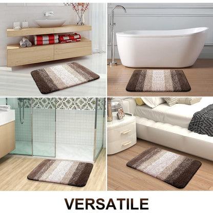 Weicher Badezimmerteppich 60x120 cm Braun, rutschfest & saugfähig