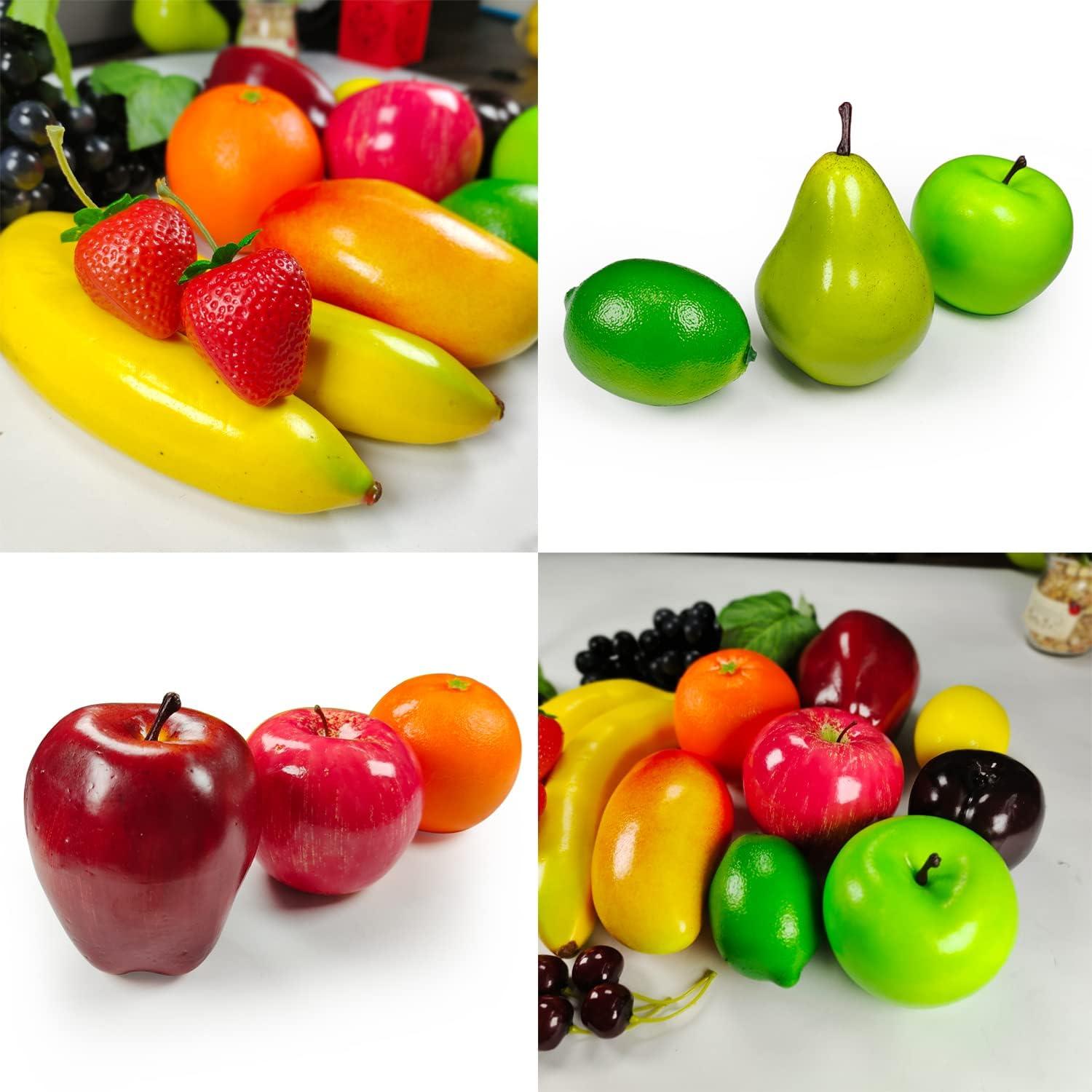 Künstliche Früchte Set, Simulation Obst für Dekoration, 20