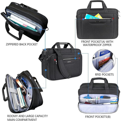 Laptoptasche 17,3 Zoll wasserabweisend Schwarz Umhängetasche