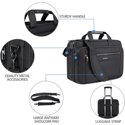 Laptoptasche 17,3 Zoll wasserabweisend Schwarz Umhängetasche