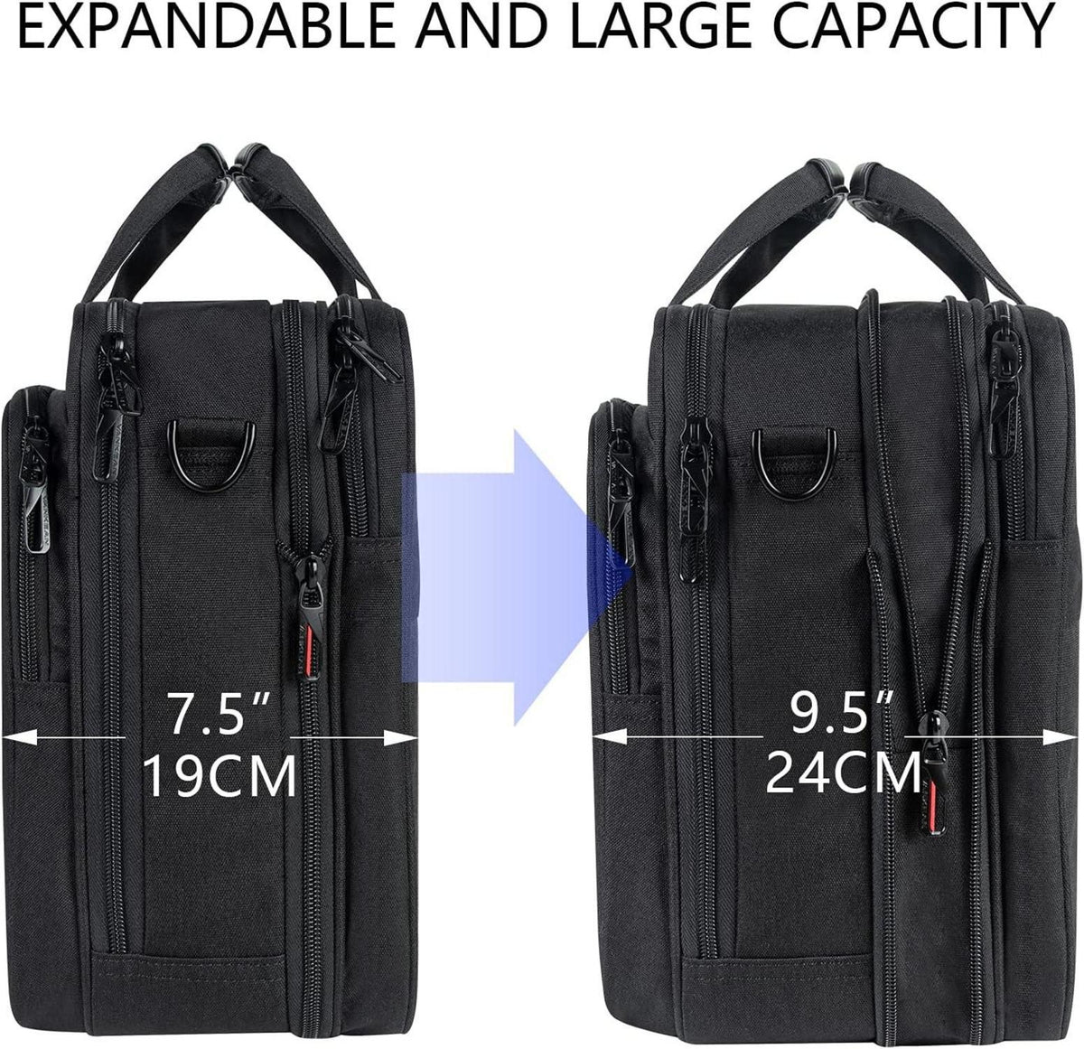 17,3 Zoll Laptoptasche wasserabweisend erweiterbar Schwarz