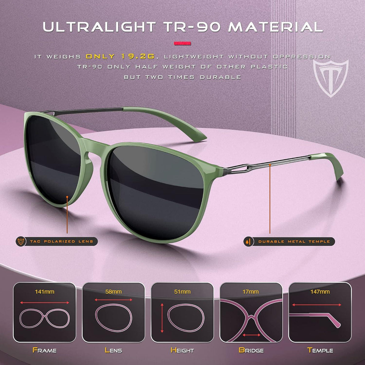 Vintage Polarisierte Ultraleicht Sonnenbrille Damen UV-Schutz