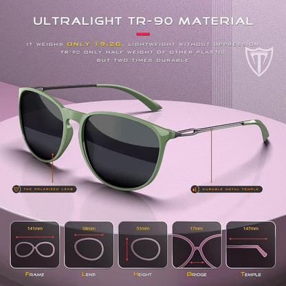 Vintage Polarisierte Ultraleicht Sonnenbrille Damen UV-Schutz