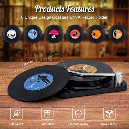 Valdivia Retro Vinyl Schallplatte Untersetzer 6er Set mit