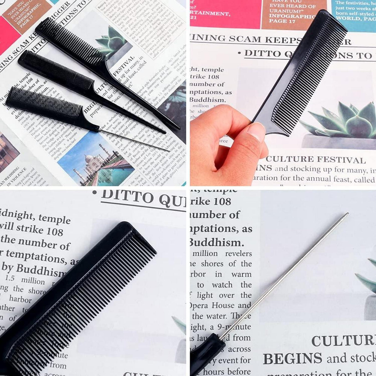10-teiliges Herrenkamm-Set professionell für Frisuren, Bartpflege & Reisen