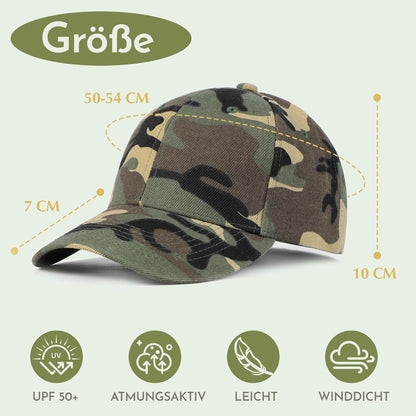 Baseball Cap Kinder – Camouflage Grün, 3-8 Jahre