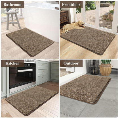Pauwer Schmutzfänger Fußmatte rutschfeste Türvorleger waschbare Sauberlauf-Matte 80x120cm Khaki