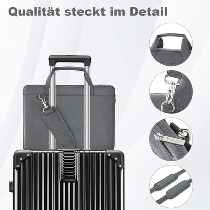Leichte elegante Laptoptasche 360°Schutz 13,3 Zoll Grau wasserdicht