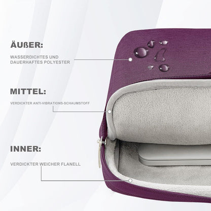 Voova Laptoptasche 13-17,3 Zoll Wasserdicht Stoßfest Lila