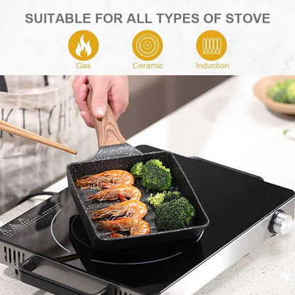 Bobikuke Tamagoyaki Pfanne - Japanische Omelette Eierpfanne Nonstick Aluminium Rechteckig - für Gasherd und Induktionsherd