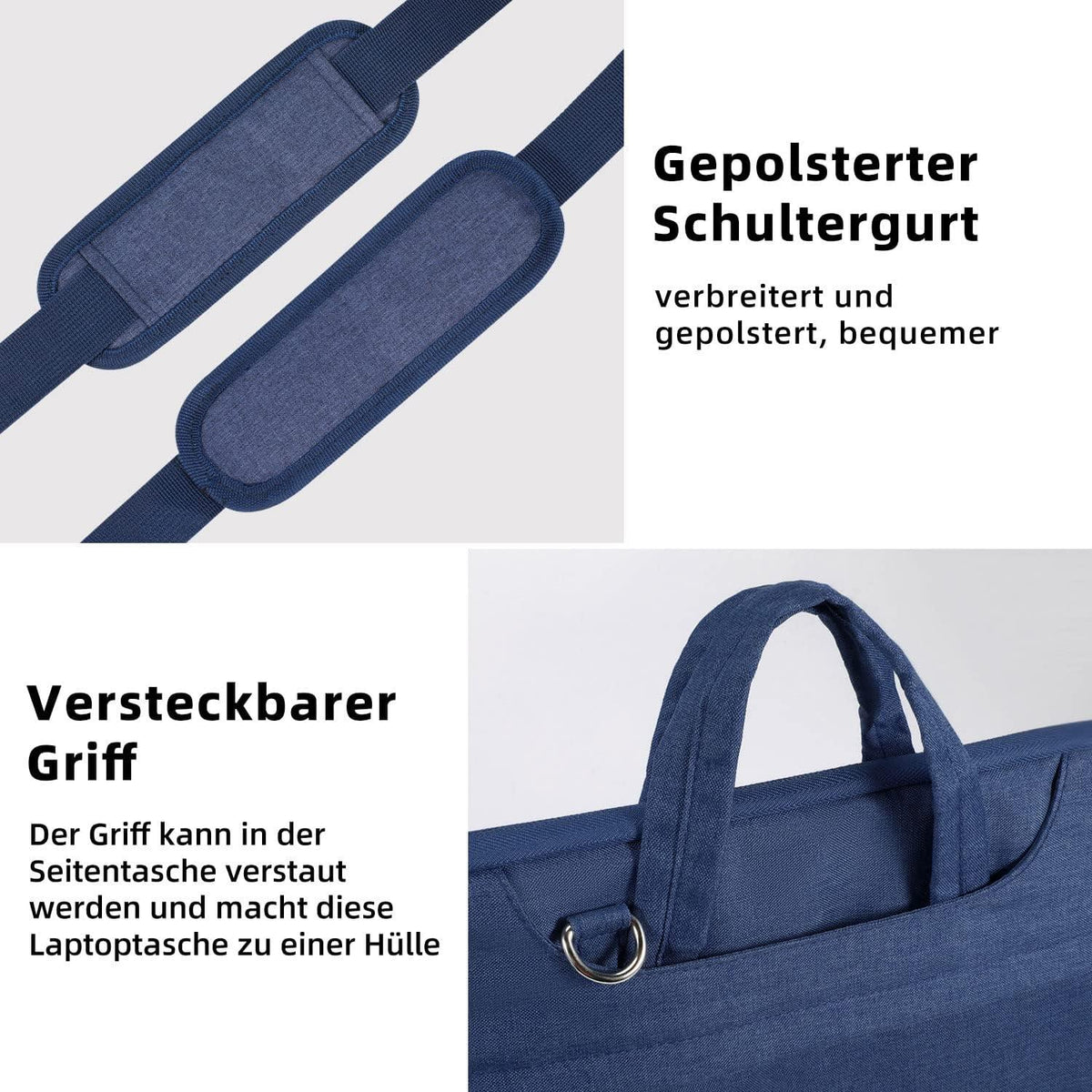 Voova Laptoptasche 13-14 Zoll Wasserdicht Stoßfest Blau