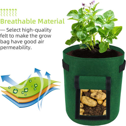 Pflanzbeutel 10 Gallonen Potato Growing Bag 5er Pack Gemüse Obst Kartoffel