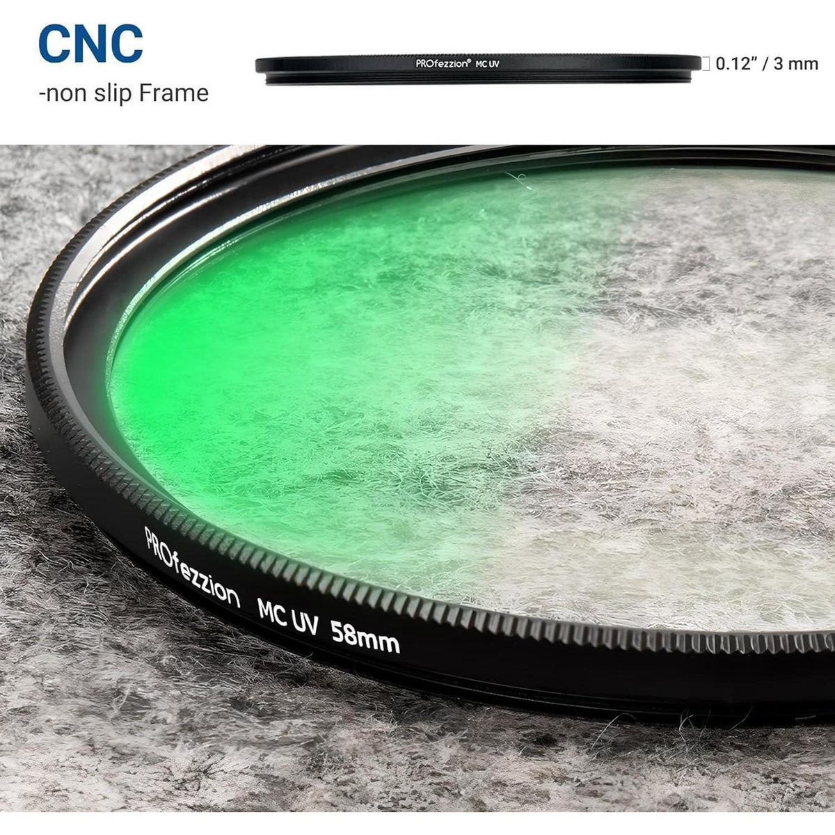 Slim UV-Schutzfilter 62mm für Objektive mit Filtergewinde