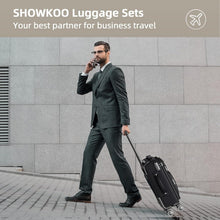 SHOWKOO Kofferset 3 tlg. Stoffkoffer Weichschale TSA Schwarz