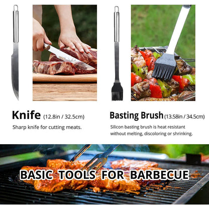 Grillbesteck Set 9tlg Geburtstagsgeschenk für Männer Tasche
