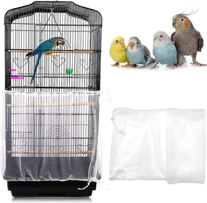 Vogelkäfig Abdeckung Feder Samenfänger Kordelzug Papageien Kleintiere