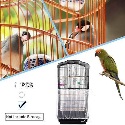 Universal Vogelkäfig Abdeckung Feder Samenfänger Kordelzug Papageien