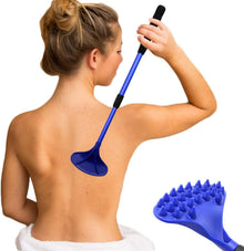 Rückenkratzer mit starkem ABS-Massagekopf 21-Zoll-Schaber - Blau